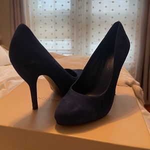 Blue suede BCBG heels